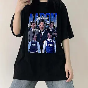 Vintage 90s Graphic Tee Featuring Aaron Hotchner - Vintage Aaron Hotchner Shirts