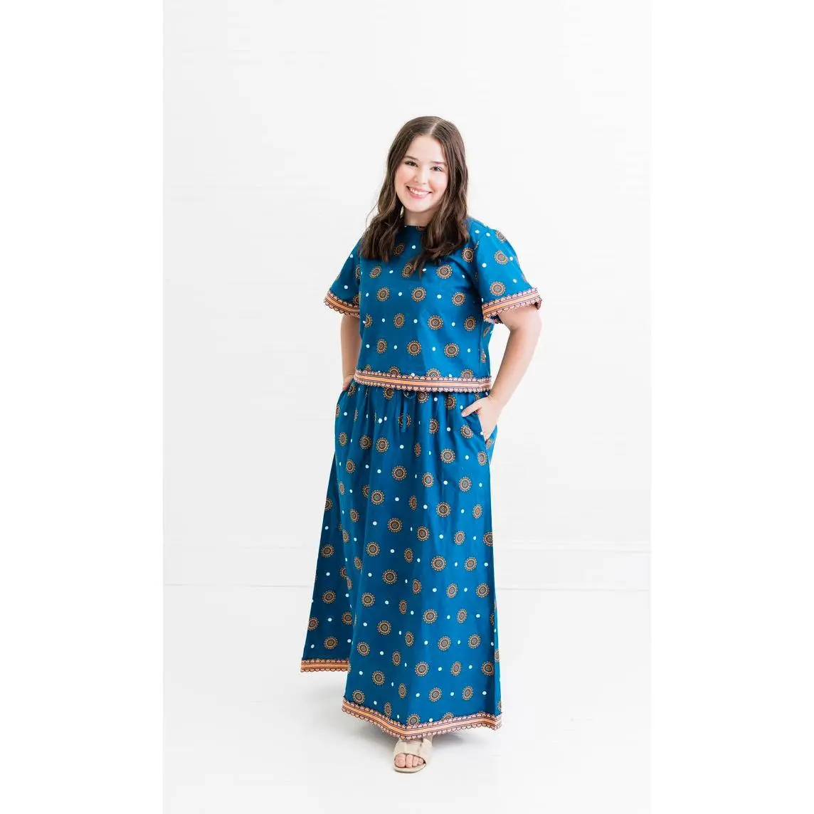 Navy + Orange | Skirt Set