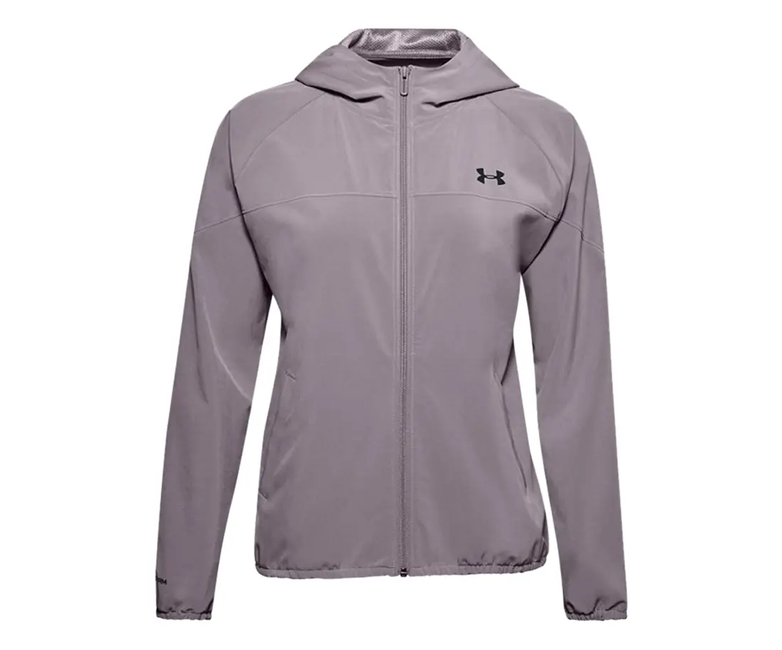Women's Under Armour Woven Branded Full-Zip Active Hoodie - Athletic Apparel, Activewear Fitness Tops, Exercise Sweat Shirt, Sports Sweatshirts