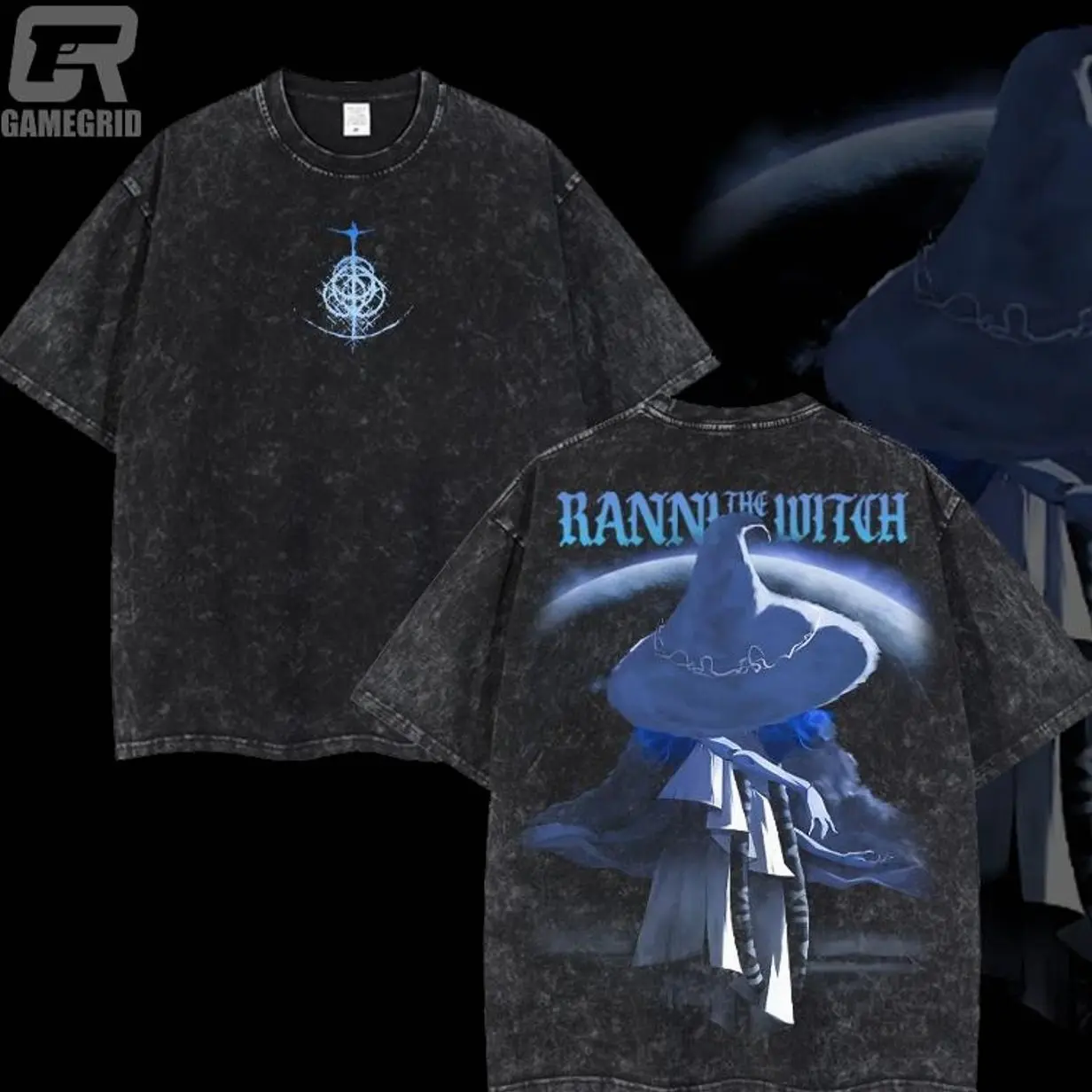 Retro Limited Vintage Ranni The Witch Elden Ring Collection Game Oversized Washed Tee Game Acid Washed Lightweight TSHIRT, Gift For Game Fan 91T