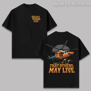 That Others May Live - Tee Rescue Helicopter Graphic Shirt Search and Rescue SAR Pilot Vintage Back Print T-Shirt Gift for Men