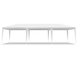 10 x 30 ft Non-Cloth PE Cloth Plastic Sprayed Iron Pipe Outdoor Party Tent White