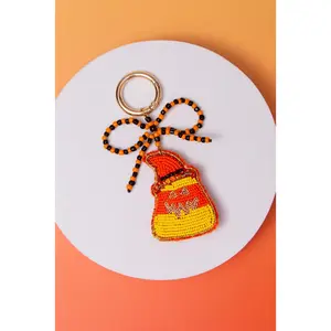 Zoe Beaded Bow Candy Corn Bag Charm