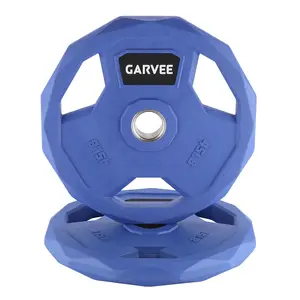 Garvee 2-Inch Rubber Coated Weight Plates Set – Color-Coded Bumper Plates for Home Gym (2.5-45lbs) | Barbell Weights for Men & Women (Single/Pair/Set Options) 45 Lbs Pairs