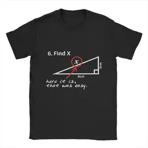 Men's Short-Sleeve Round Neck T-Shirt - Simple Casual Funny Math Meme Top for Nerd Students, Menswear Clothing, Shortsleeve, Tshirt