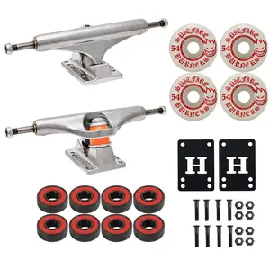 Independent Skateboard Trucks 129 Mid + 54mm Spitfire Burners Wheels, Abec 5 Bearings