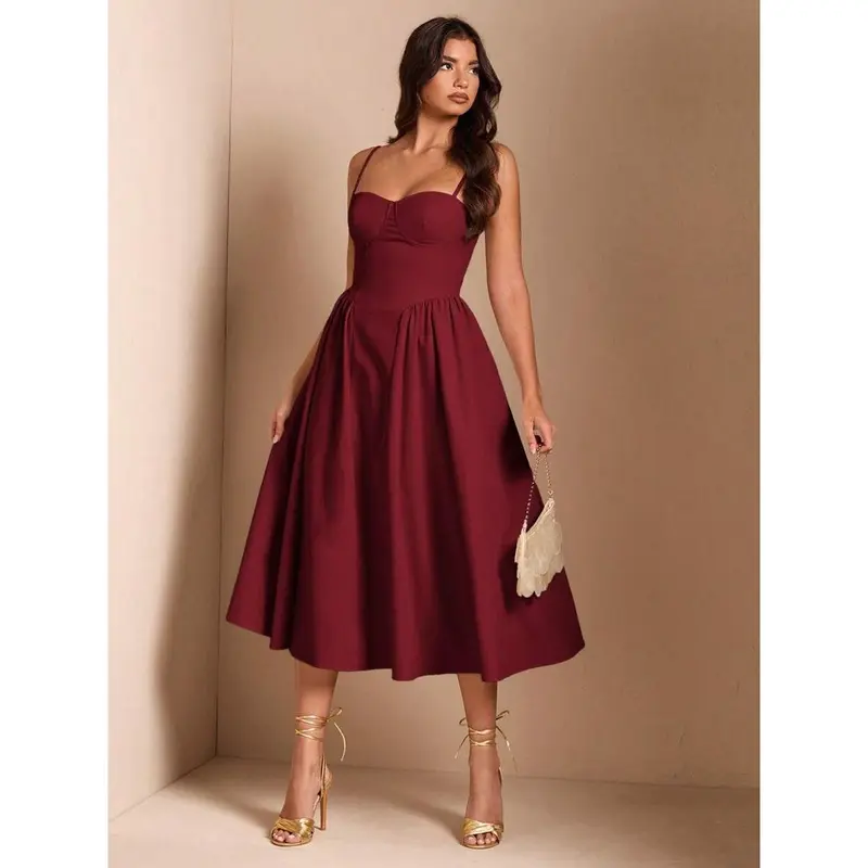 green emerald velvet dress Flowy Satin V-neckline A-line Sienna Bridesmaids or Evening Gown BD105 –  Sparkly Gowns main image 1
