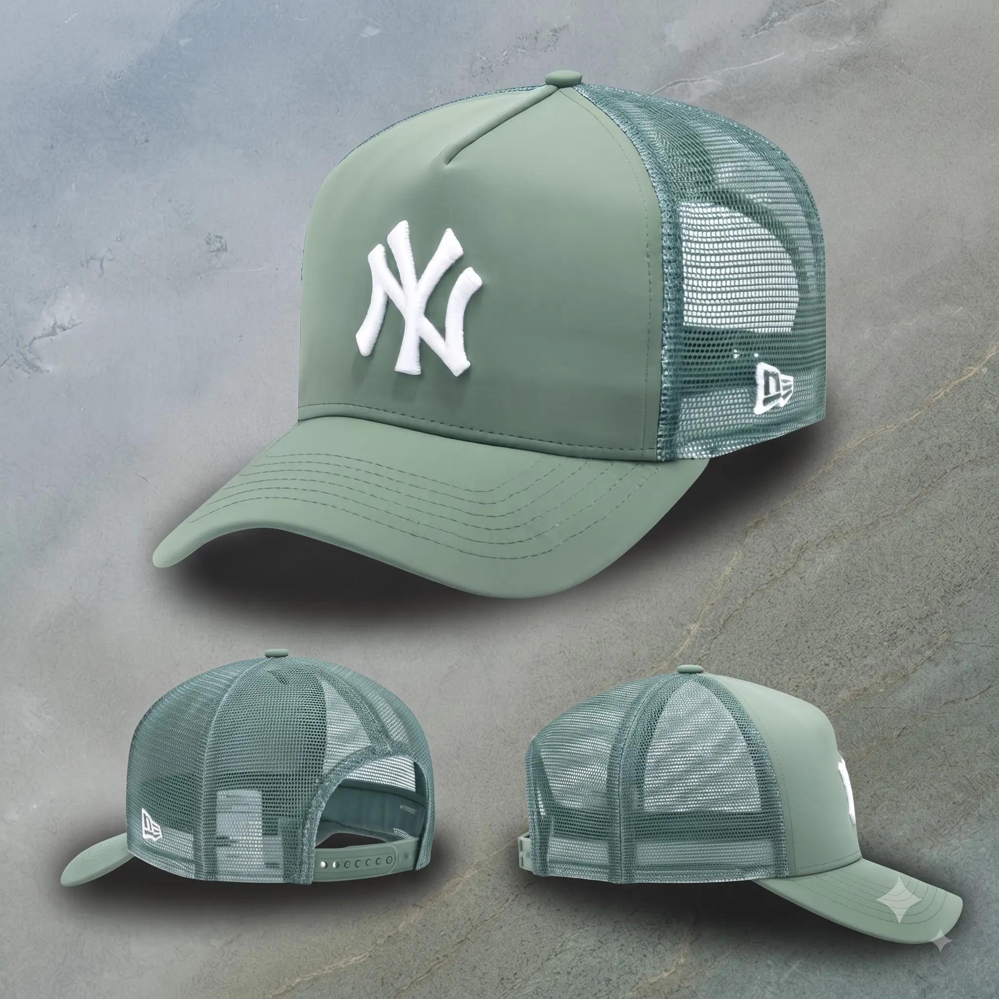 Classic NY Trucker Baseball Cap - Premium Embroidered Mesh Back Snapback Hat for Men & Women, Lightweight Curved Brim Everyday Cap