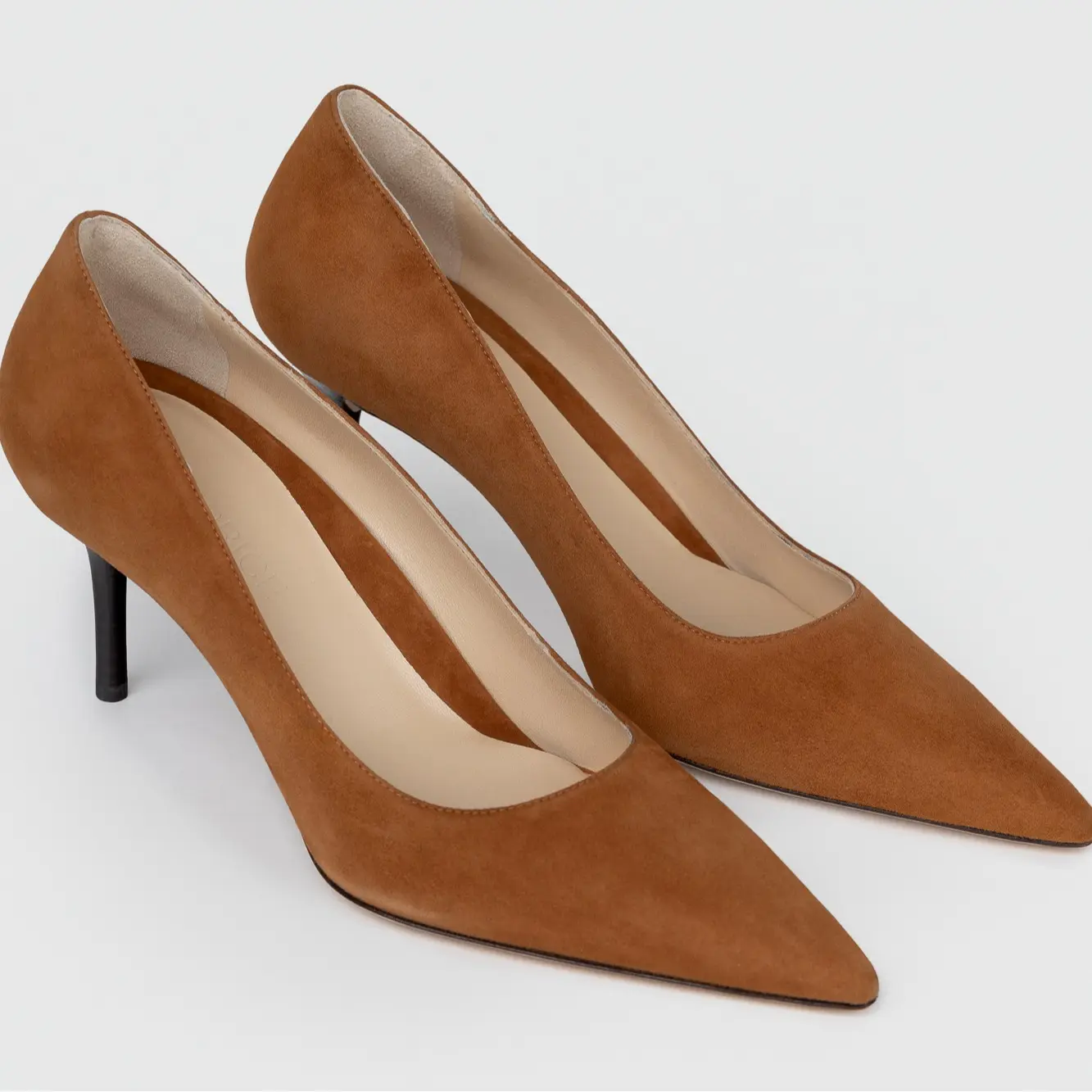 Shelter in Pace Luxury High Heels in Cognac Suede by Kiki Price