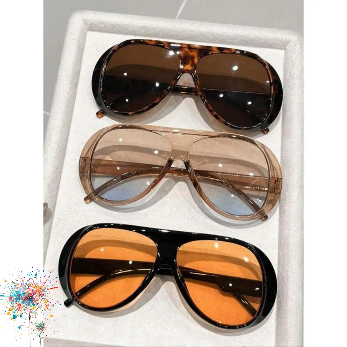 UNISEX OVER SIZED LARGE FRAME SUNGLASSES HS1123 - Oversize Irregular Frame Large Fashion Square  main image 2