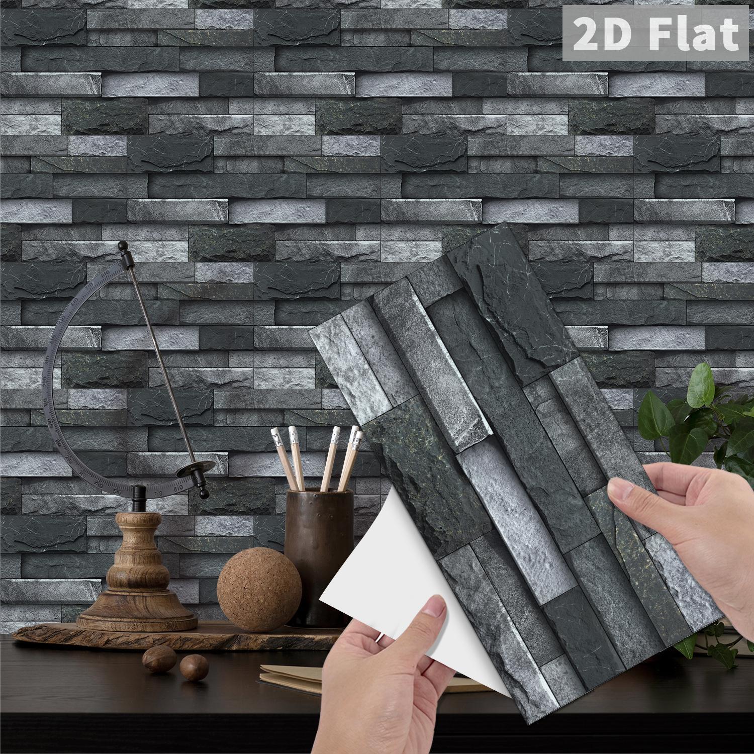 24pcs Rock-Like Crystal Film Stickers,Peel And Stick Wallpaper Made Of PVC Material,Brick Vovers Decorate Your Home,Kitchen Decor,Girl Room Accessories