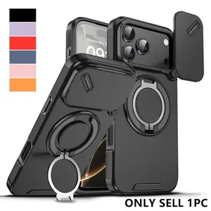 Durable Anti-Drop Sliding Camera Case for Smartphone iPhone 17/16/15/14/13 Pro Max, Shockproof Protective Cover with Stand Feature, Accessories, Casing, Cellphone, Phone Accessory, Protection