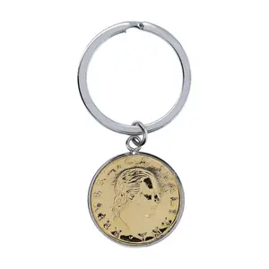 Mistero For Him Two-Tone 200 Lire Coin Key Ring, Stainless