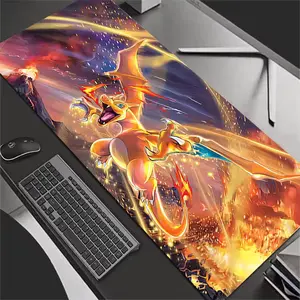 Volcanic Inferno Drake Large Gaming Desk Mat - 300x800mm Lava Aesthetic Desk Pad