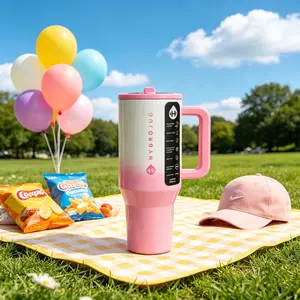 HydroJug 32oz Pink-White Gradient Leak-Proof Insulated Tumbler - Cup Holder Friendly Base for Fitness & Daily Commute Stylish & Versatile Drinkware life racing water bottle outdoor dispenser cups Birthday Halloween Christmas Gift
