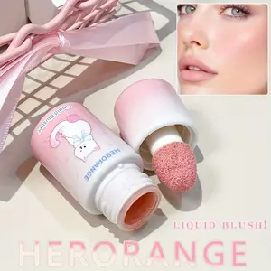 HERORANGE Cute Liquid Blush Cosmetic - 5 Shades, Waterproof, Contouring & Brightening, Easy Application, Soft Fluffy Texture, Suitable All Skin Tones, Travel-Friendly Makeup