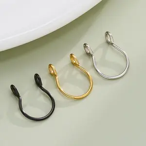Fake septum ring-adjustable clip-on, 316L stainless steel! Non-piercing design, easy to wear, stylish nose jewelry for all!