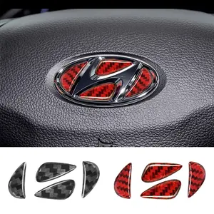 Car Steering Wheel Emblem, Front Grille Sticker, Car Interior Logo Decoration, Accessories for Hyundai Models, 1pcs