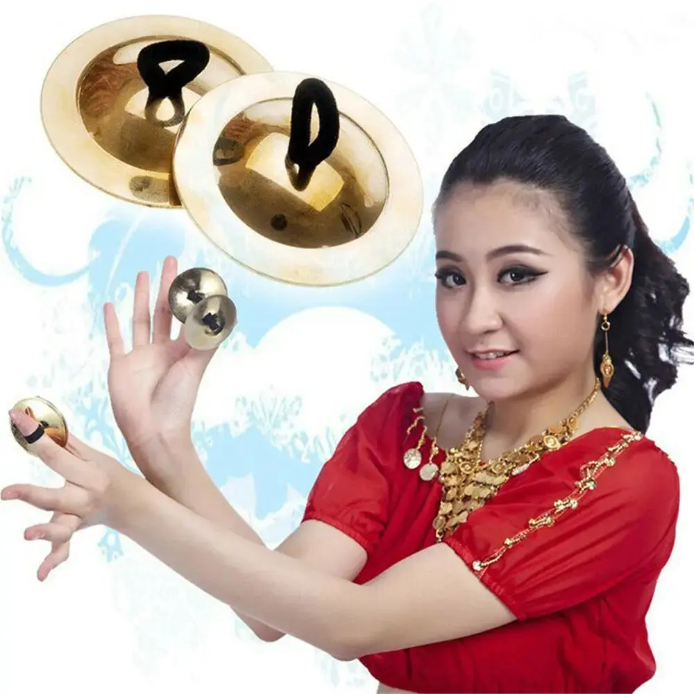 1 Pair Belly Iron Dance Finger Cymbal Brass Musical Instrument Dancing Music Equipment Accessories Percussion Instrument