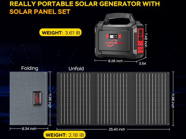 167Wh Solar Generator with 30W Solar Panel Portable Power Station with 2 x 100W AC Outlets (150W Surge) 8 Output Ports Built-in Flashlight for Home Camping Power Outages Emergency