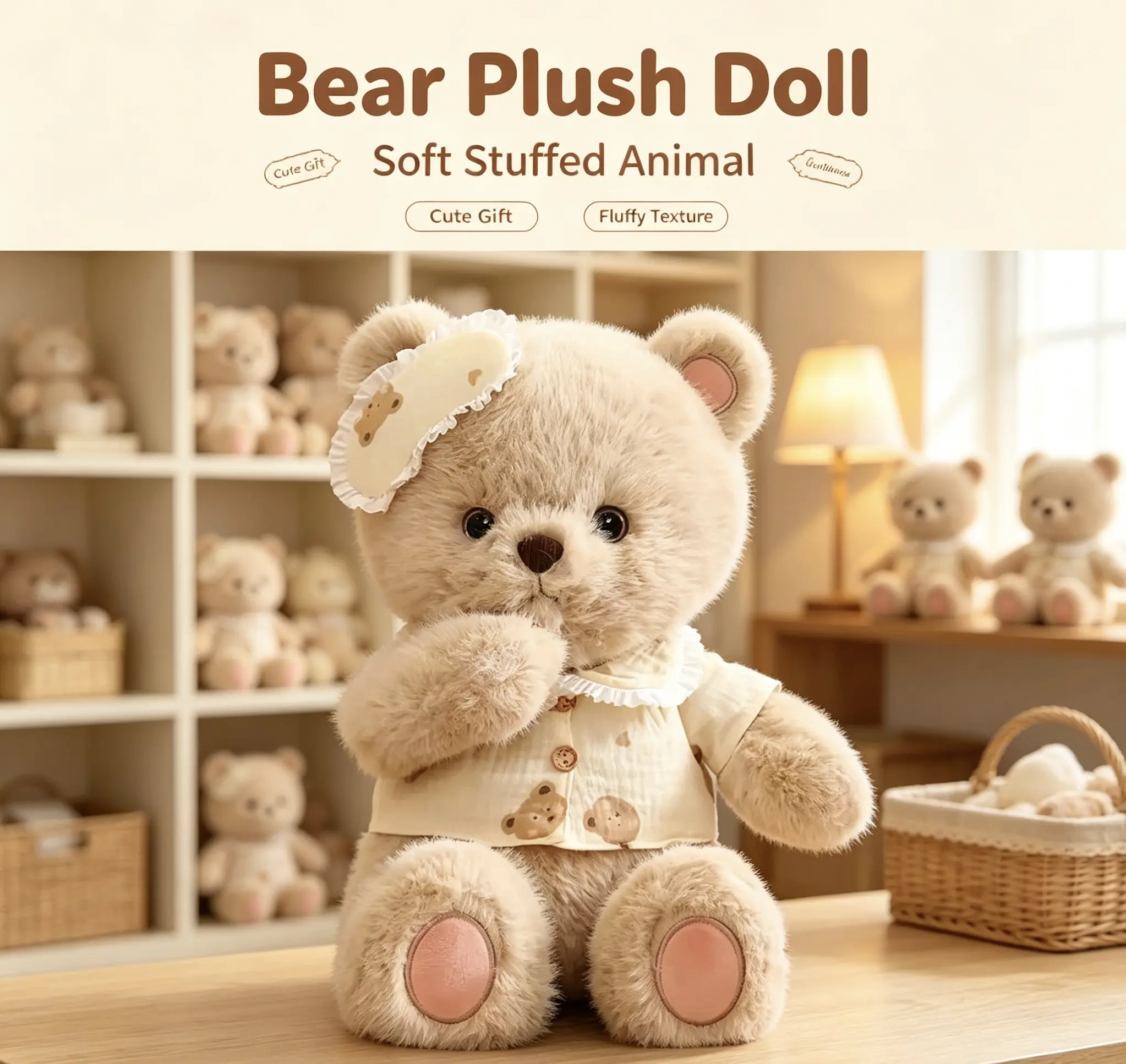 Super cute i goodnight pajamas teddy bear rabbit plush toy companion gift
