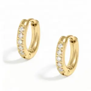 CZ Huggie Hoop Earrings
