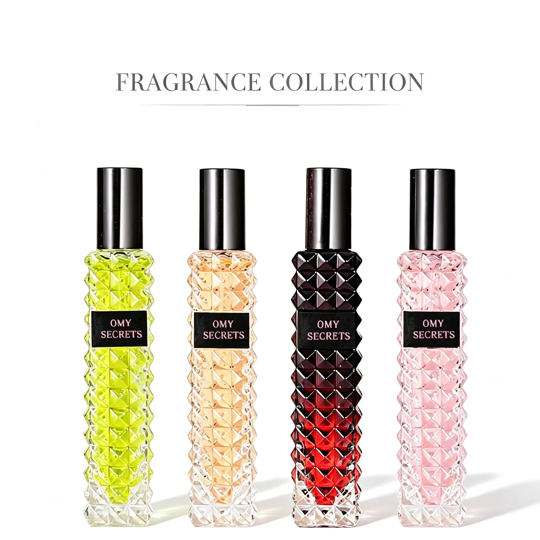 OMY SECRETS Women's Eau De Parfum - 4 Unique Scents, Diamond-Cut Glass Bottle, Ideal Birthday or Holiday Gift for Her