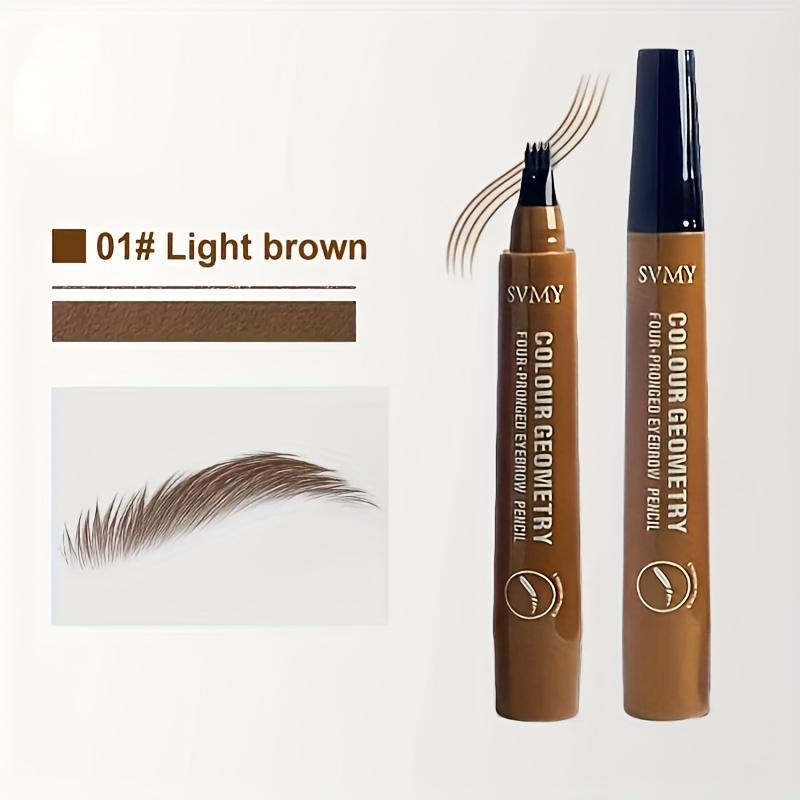 Four Fork Liquid Eyebrow Pen Set Quick Dry Waterproof Smudgeproof Black Eyebrow Pencil Long Lasting Natrual Wild Brow Makeup Suitable Beginner Beautify Cosmetic