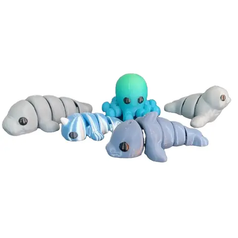 3D Printed Mini Animal Friends Collectible Figurines Approximately 2 Inches Long Plastic Material in Various Colors Decor Ornaments for Collection