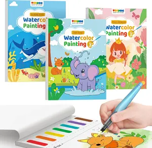3 Pack Paint with Water Coloring Books for Toddlers, Watercolor Painting Set with 6 Brushes, Travel Activities for Kids Ages 1-3 4-8, Birthday Gifts Arts & Crafts Toy, Princess, Forest & Sea