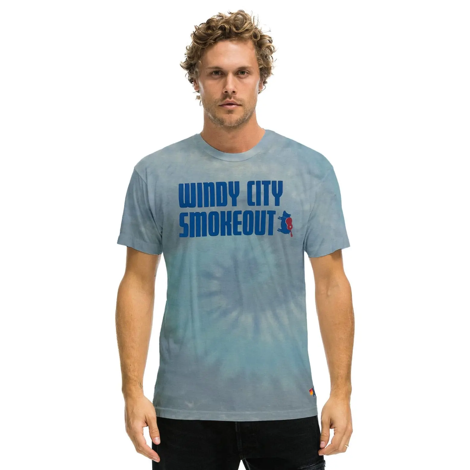 WINDY CITY SMOKEOUT 2023 TEE - TIE DYE HEATHER BLUE