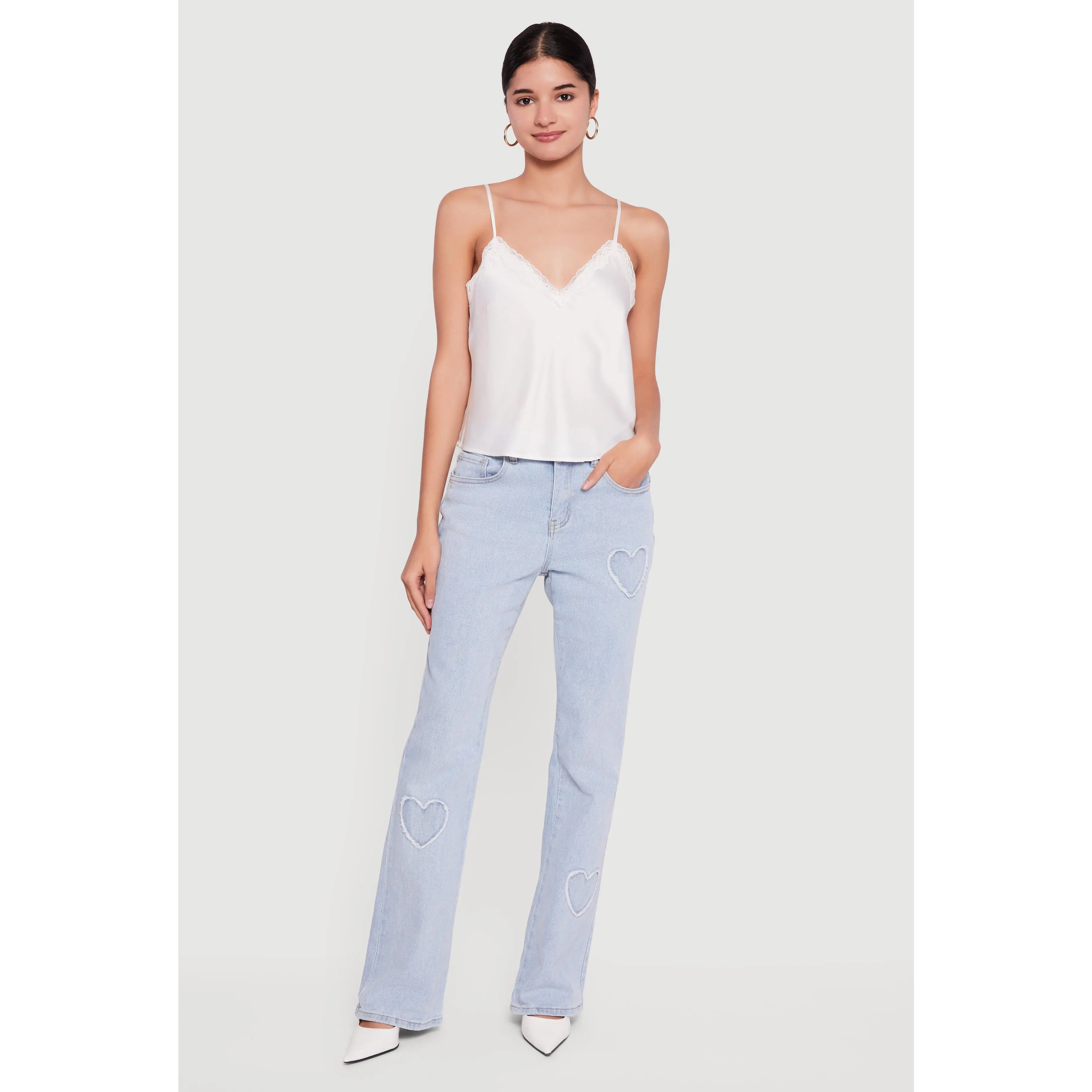Almost Famous Heart Patch Bootcut Jeans