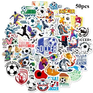 50PCS/set World Cup Stickers | Suitable for Decorating Laptops, Phones, Guitar Cases, Notebooks, And Luggage with Watercolor Graffiti | Self-Adhesive, Irregular Shapes, Mixed Colors, Single-Use