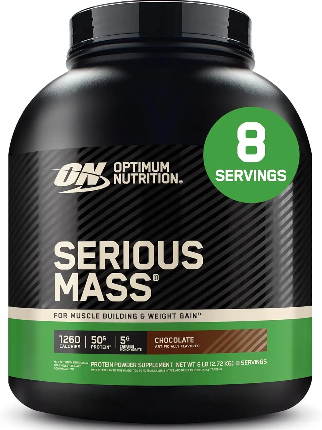 Optimum Nutrition Serious Mass Weight Gainer Protein Powder - Chocolate, 6 lbs, with Vitamin C, Zinc for Immune Support, Creatine - Fitness & Sports Nutrition Supplement Supplement