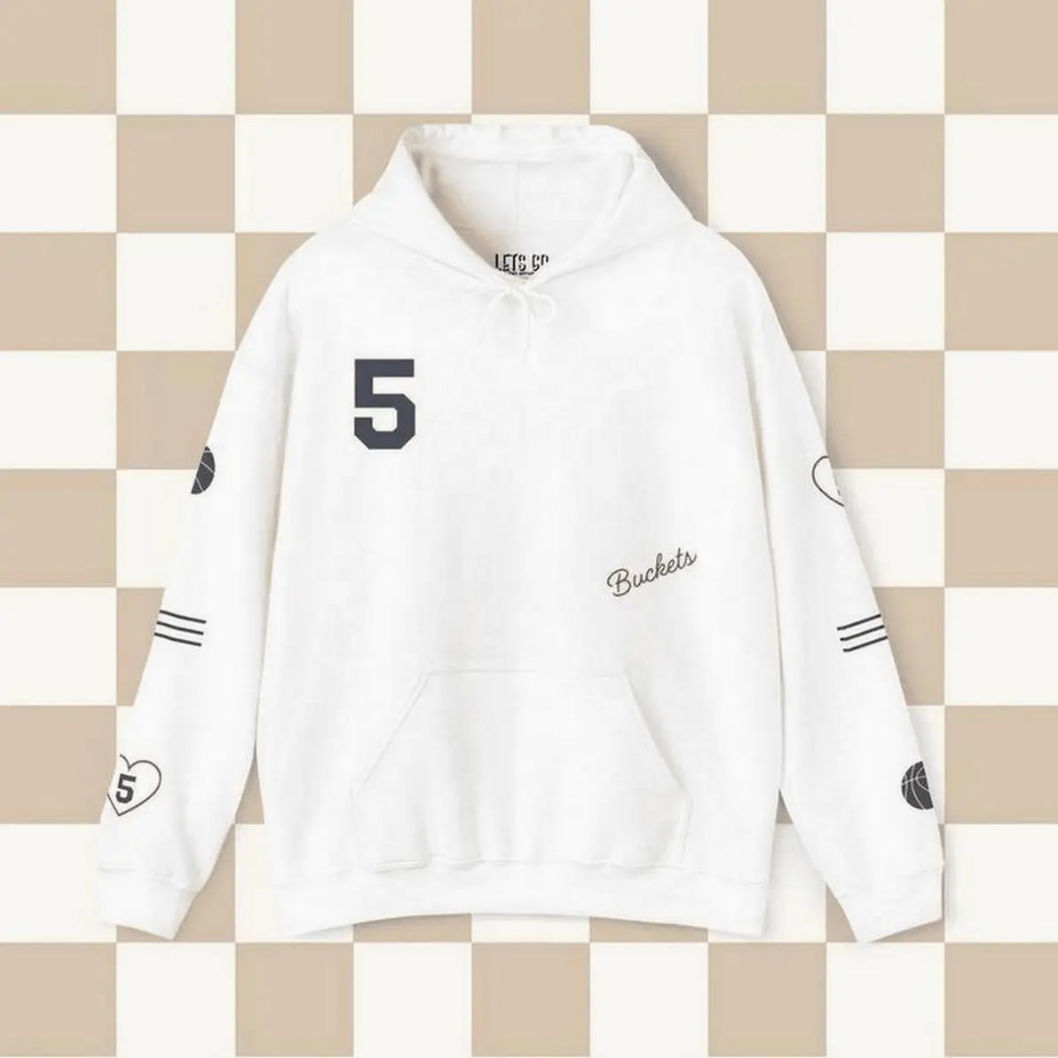 Women's Basketball Graphic Hoodie - Unisex Loose-Fitting Cotton-Polyester Vintage Fabric Pullover Tee, Comfy Garment with Sporty Chic Street Style