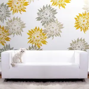 Chrysanthemum Grande Flower Stencil Size Small