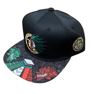 AZTECA CAP Gorra Black Color Hat with Unique Design and Emblem Detailing Unisex Statement Piece Distinctive Look