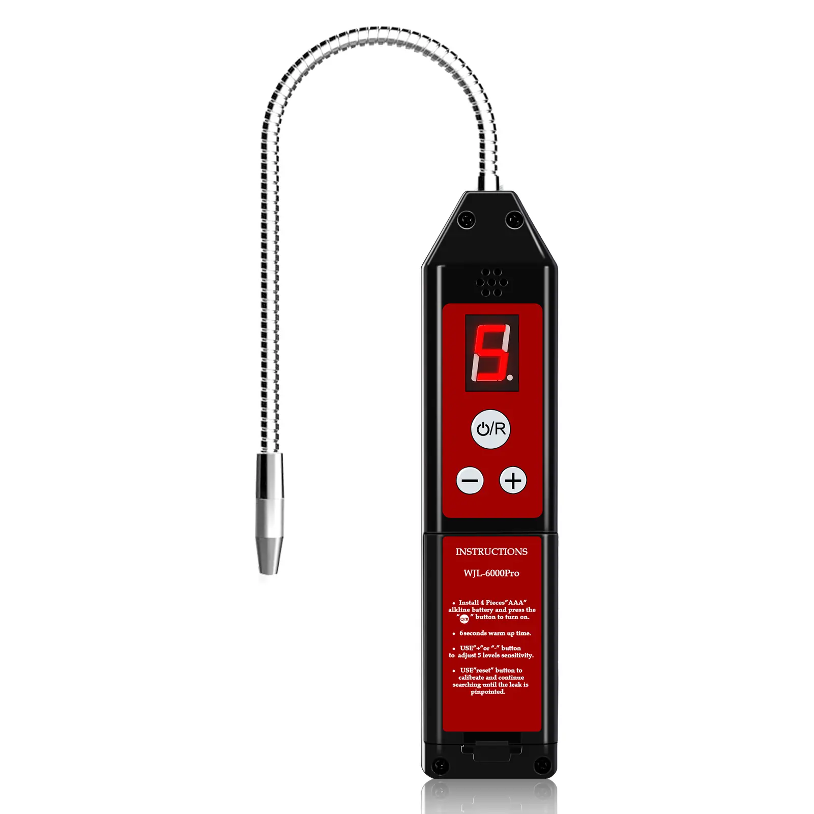 Aprvtio WJL-6000PRO Refrigerant Leak Detector, Portable Freon Gas Sniffer Tool for HVAC Air Condition - Detects R22, R410A, R134A, R1234YF, CFCs, HCFCs, HFCs - with Audible Visual Alarm (No UV Light)
