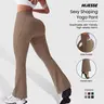 Hijesse Women's High Waisted Flared Yoga Pants with Side Pocket – Buttery Soft Bootcut Workout Leggings for Gym, Office & Casual Wear, Suitable for Spring & Summer Wear Elastic Elastic