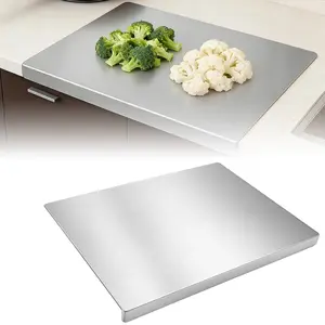 Stainless Steel Non-Slip Cutting Board, Home Kitchen Meat Fruit Vegetable Chopping Board, Anti-Mold Durable Multi-Functional Kitchen Tool