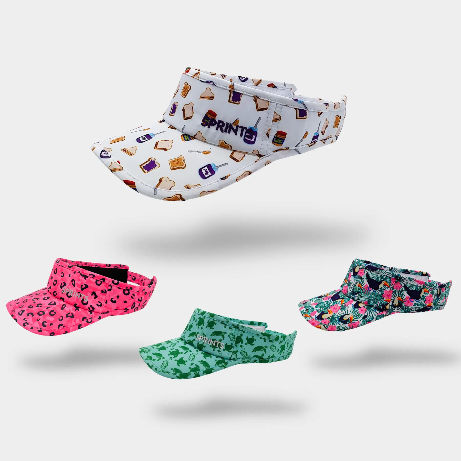 Visors: Running Visor, Lightweight, Breathable, Moisture Wicking, Quick Dry, Athletic, Marathon, Training, Workout, Jogging, Trail Running, Outdoor, Tennis, Pickleball, Golf, Summer, Adjustable, Unisex, Colorful, Patterned, Activewear, Race Day