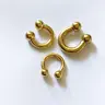 Surgical steel ear weights, gold color plugs stretchers gauged septum hoops silver horseshoe 16g- 2g (1 hoop)