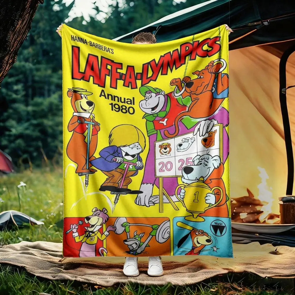 Hilarious Olympic-themed flannel camping blanket, all-season indoor/outdoor soft blanket, suitable for bed, sofa, RV travel, outdoor camping - ideal gift for Christmas, Halloween, Thanksgiving, Valentine's Day, Easter and birthday.