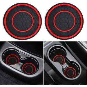 Car Cup Holder Coasters, 2 Pack Universal Auto Anti Slip Cup Holder Insert Coaster, Car Interior Accessories