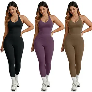 Women's 2pcs Quick-Dry Yoga Bra & Pants Set Cross-Back High-Intensity Fitness Outfit Comfortable Running & Workout Suit Sporty Style Clothes