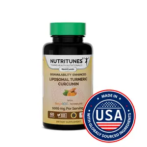 Turmeric Curcumin 1000mg for Joint Support – 185x Bioavailable, High Absorption with NovaSOL Liposomal Technology – Made in USA, 60 Softgels