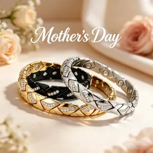 Women's leaf bracelet, pure copper magnetic bracelet with diamonds, 3500 gauss effective magnet, outdoor fun Plated Jewelry Gift for Women’s Day