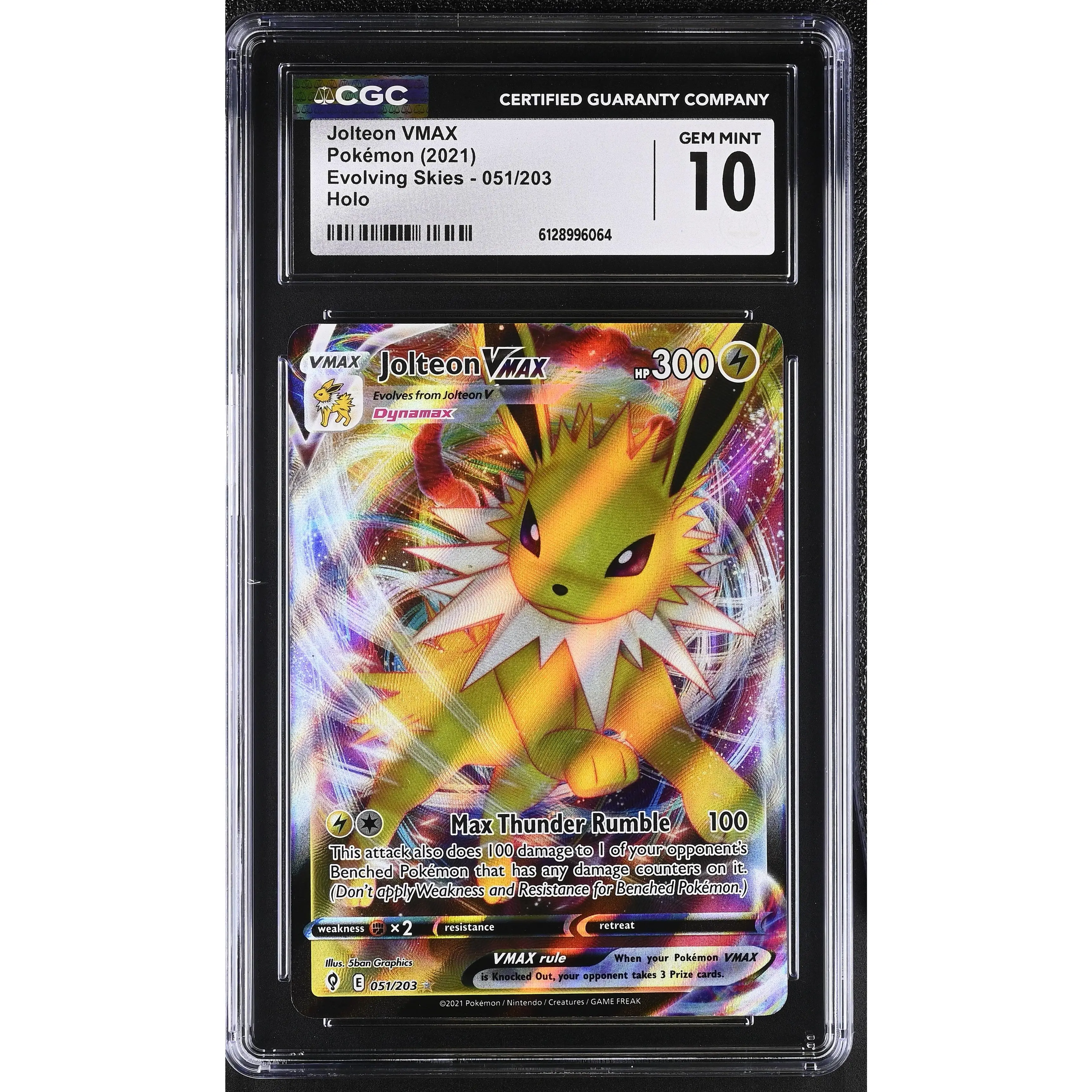 POKEMON TCG: EVOLVING SKIES - JOLTEON VMAX - 051/203 (HOLO) (ENGLISH) (GRADED / CGC 10) (📌 CONDITION 9.5)