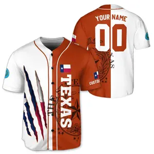 Personalized Texas Baseball Jersey  Custom Name Number Texas Baseball Jersey  Texas Jersey Men  Texas Jersey Baseball  Baseball Team Jersey