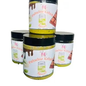 M Brand Pistachio Kataifi Spread 8 oz Jar 225g Sweet Creamy Dip for Chocolate Bars or Direct Consumption with Toasted Kataifi Filling Snacking Delightful